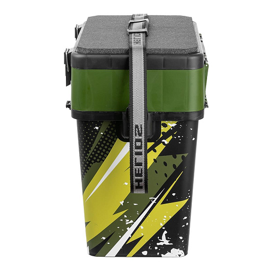 3 Ящик рыболовный зимний HELIOS ZANDER, 19 л, двухсекционный хаки