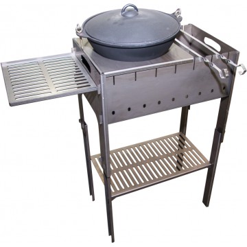 Мангал разборный ТОНАР со столиком и подставкой под казан (2 мм), сумка в комплекте