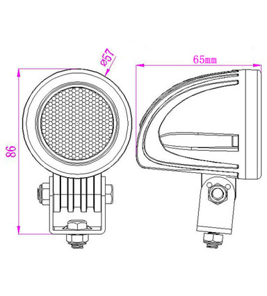Фара водительского света РИФ 57 мм 10W LED