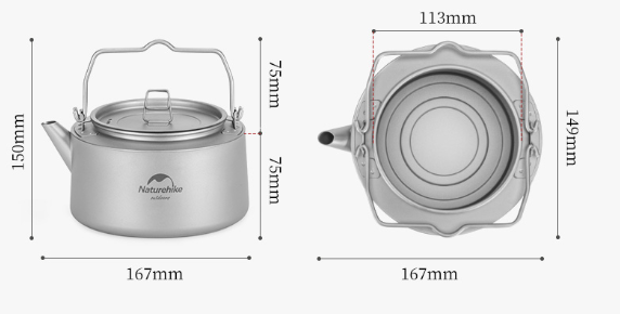 Чайник походный Naturehike 1 л., титановый