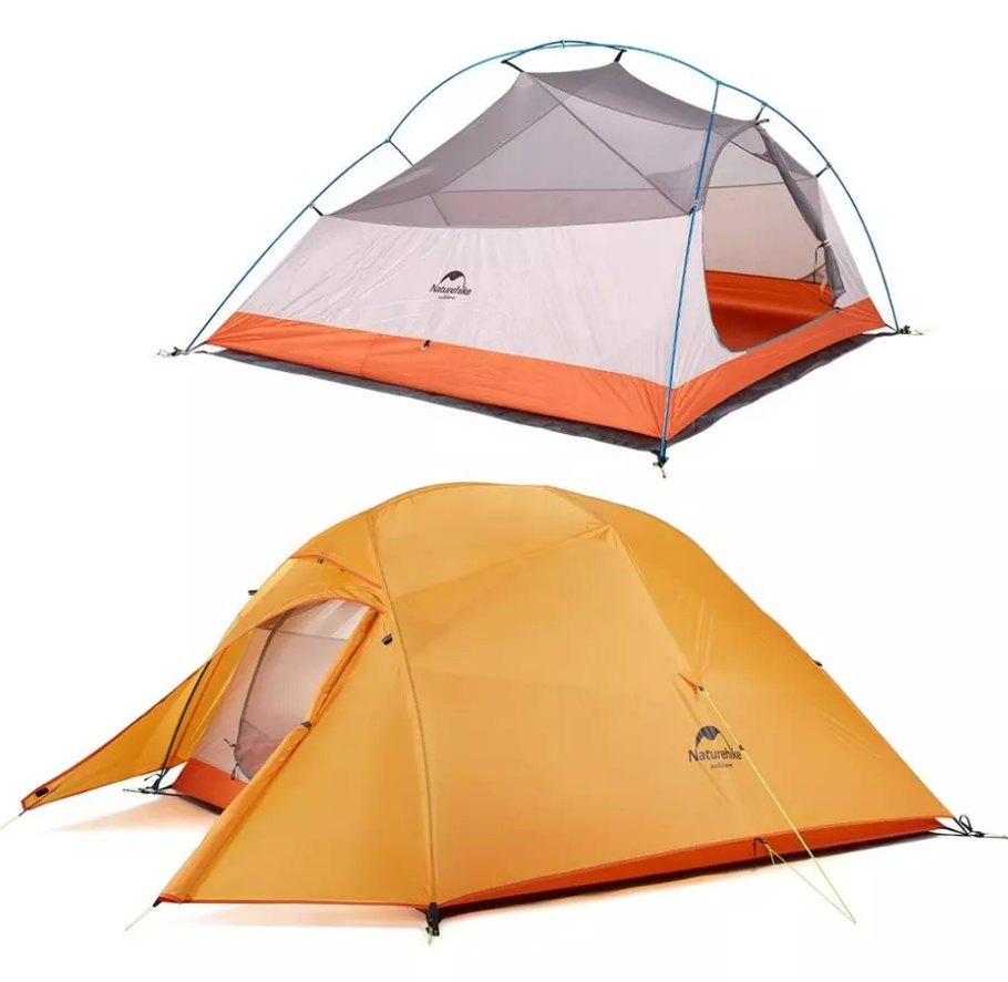 Палатка Naturehike Cloud Up 3-местная, алюминиевый каркас, сверхлегкая, оранжевый