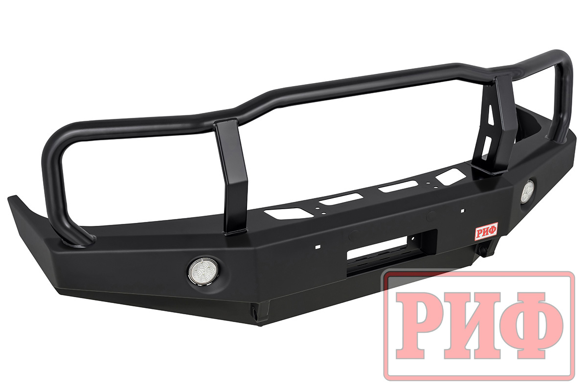 Бампер РИФ силовой передний Toyota Land Cruiser 105 с доп. фарами и защитной дугой
