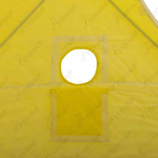 Палатка зимняя HELIOS Куб Premium 1,8х1,8, утепленная, желтый/серый