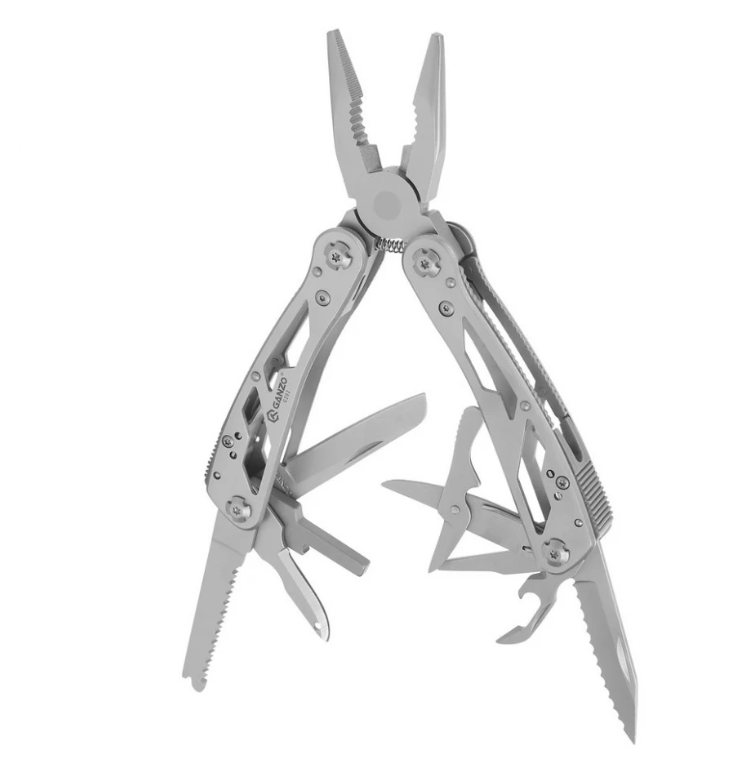 Мультитул GANZO, 105x50х18 мм, 24 предмета, цвет хром