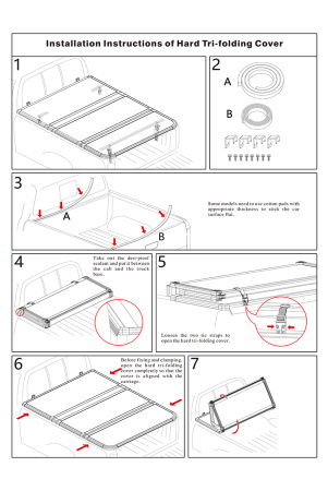 Крышка кузова РИФ для Toyota Hilux 2015+ трёхсекционная