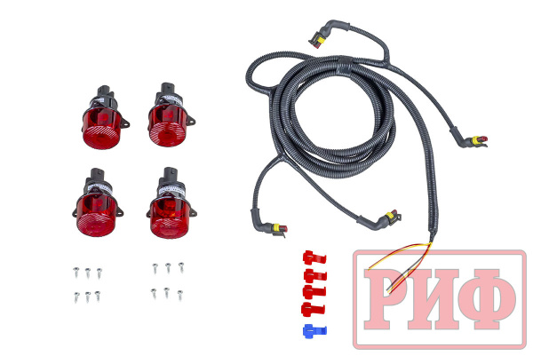 Бампер РИФ силовой задний Mitsubishi L200 2019-2022 с квадратом под фаркоп, калиткой и фонарями