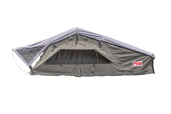 Палатка на крышу автомобиля РИФ Soft RT02-160 PRO, тент серый, 400 гр., 160х(240+70)х115 см