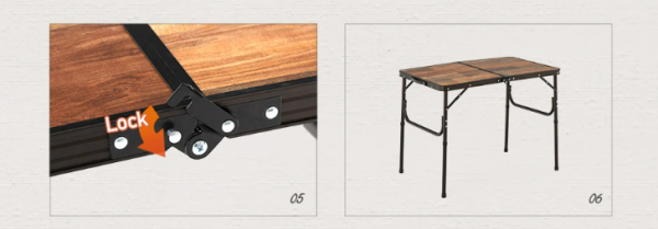 Стол туристический Naturehike складной, 90х60х37 см, с разборными ножками, коричневый