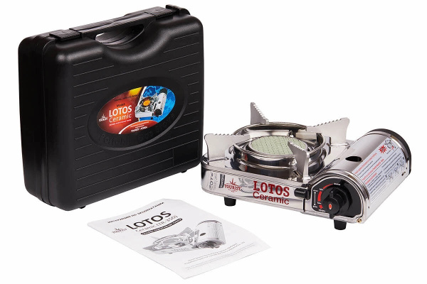 Плита газовая LOTOS CERAMIC портативная, керамическая, в кейсе