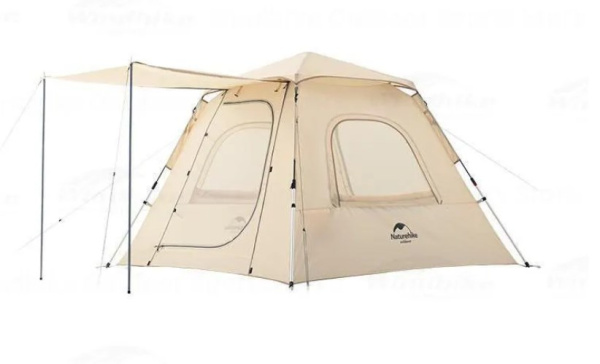 Палатка Naturehike Ango 3-местная, быстросборная, снежная юбка, бежевая
