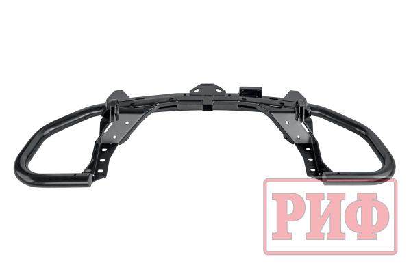 Бампер РИФ силовой задний Toyota Fortuner 2015+ c квадратом под фаркоп и калиткой