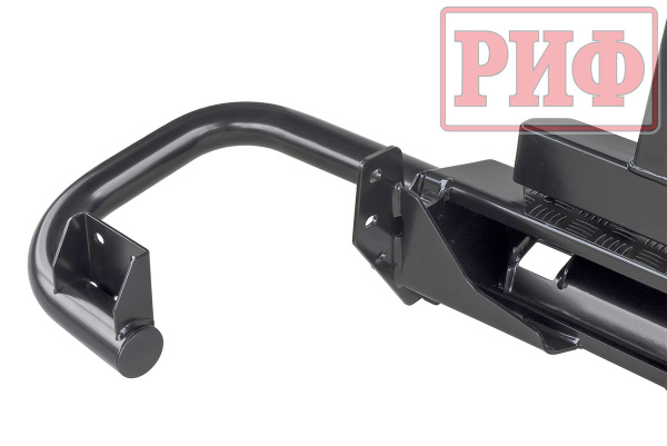 Бампер РИФ силовой задний УАЗ Патриот 2015+ c квадратом под фаркоп и калиткой, стандарт