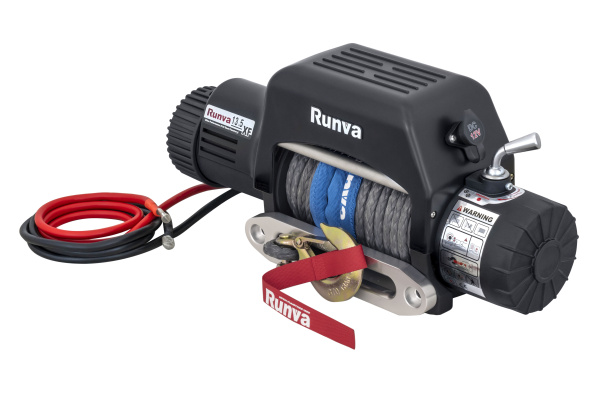 Лебёдка электрическая 12V Runva 13500 lbs 6136 кг синтетический трос