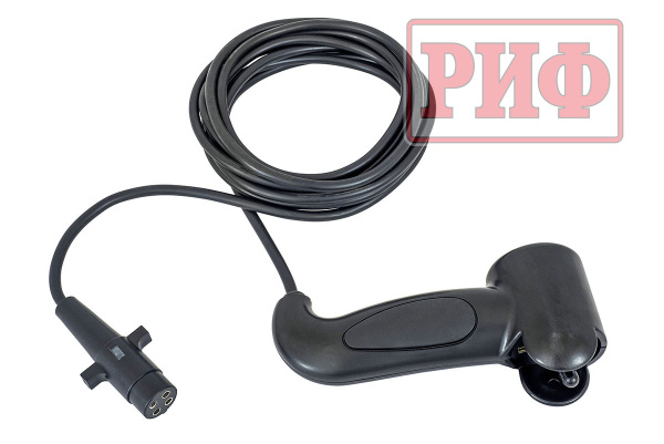 Лебёдка переносная РИФ 9000SR c площадкой в квадрат для фаркопа и проводами (в сборе) синтетический трос