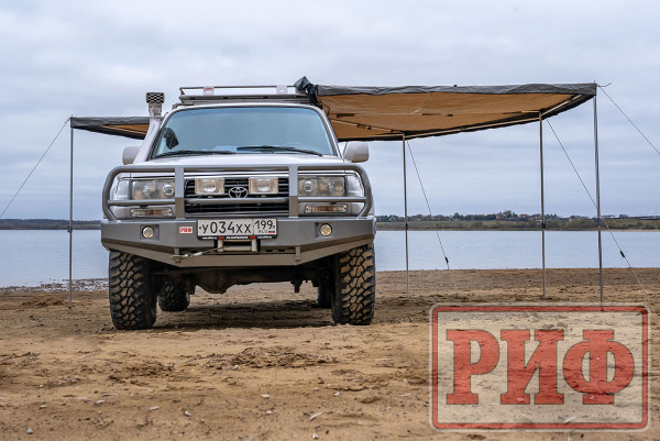 Маркиза автомобильная РИФ комбинированная (прямоугольная с веерной частью) 2,0х2,0 м (левая)