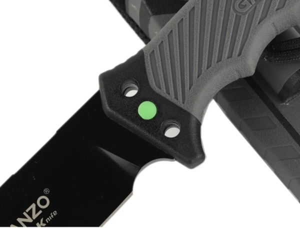 Нож туристический GANZO, длина 243 мм, сталь 8CR13, серый, с паракордом, в ножнах