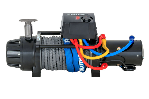 Лебёдка автомобильная электрическая 12V Runva EWB12500SSRMAC 5670 кг (влагозащищенная), комбинированный роспуск, синтетический трос