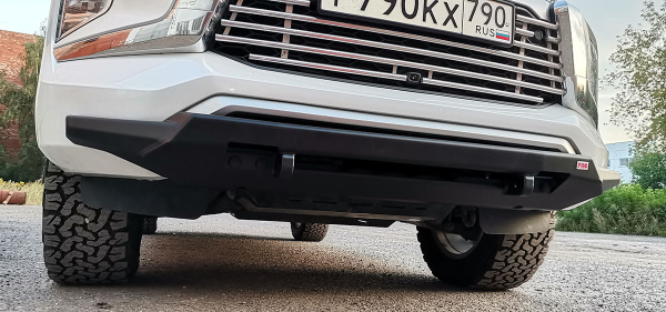 Бампер РИФ силовой передний/защита штатного бампера Mitsubishi Pajero Sport 2021+