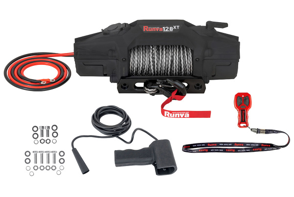 Лебёдка электрическая 12V Runva 12000 lbs 5443 кг синтетический трос