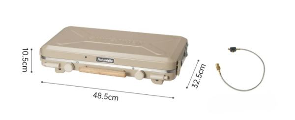 2 Плита газовая двойная Naturehike 2,5 кВт, бежевая