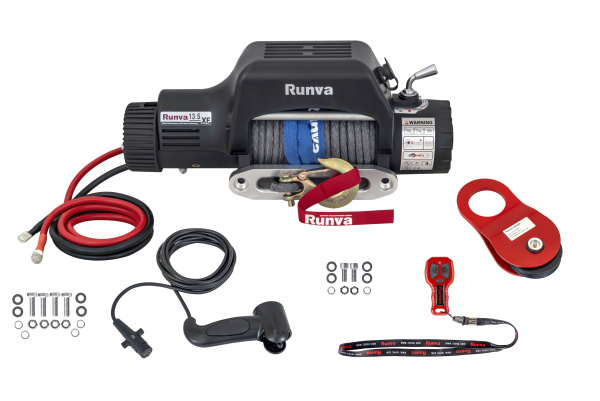 Лебёдка электрическая 12V Runva 13500 lbs 6136 кг синтетический трос