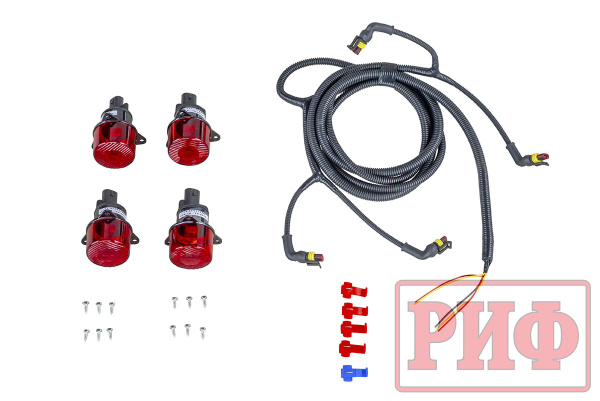 Бампер РИФ силовой задний Toyota Land Cruiser 100 с квадратом под фаркоп, калиткой и фонарями