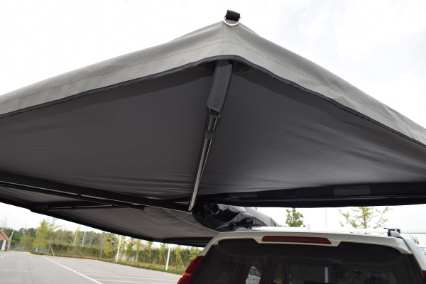 Маркиза автомобильная РИФ веерная, безопорная 2,3х2 м (левая), увеличенная, серая