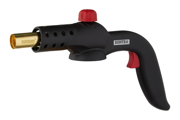 Резак газовый TOURIST KONTRA с пьезоподжигом, системой подогрева газа, и ручкой. на резьбовой баллон