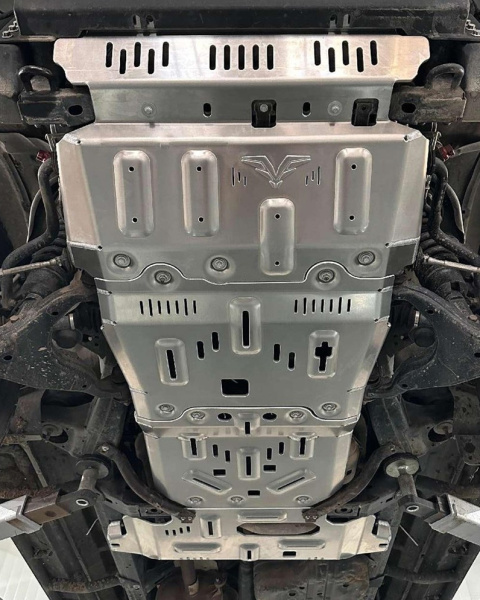 Защита Falcon радиатора, картера, РК, КПП для Toyota Land Cruiser Prado 120 (4.0), алюм. 8 мм