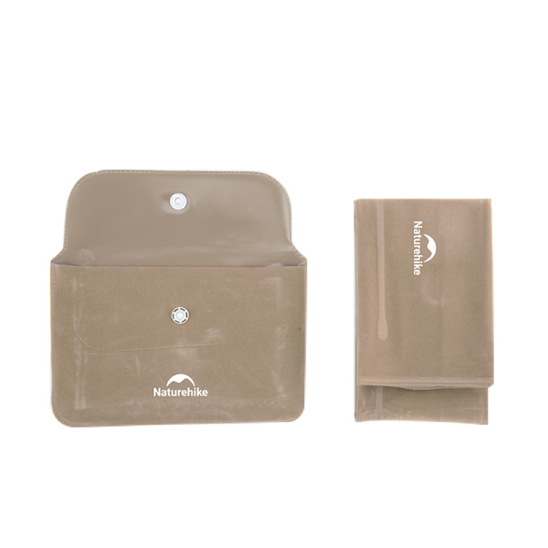 Подушка туристическая надувная Naturehike 44х27х8см, серо-коричневая