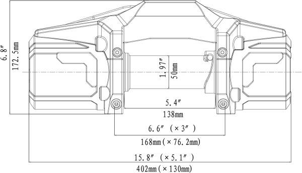 Лебёдка электрическая 12V Runva 6000 lbs 2722 кг (синтетический трос)