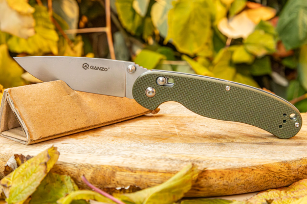 2 Нож складной GANZO, длина клинка 89 мм, сталь 440С, зеленый