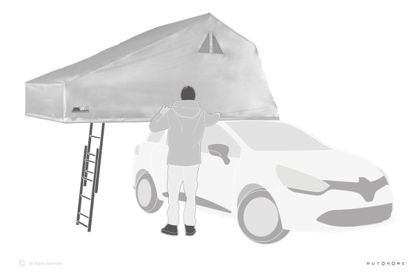 3 Тамбур к палатке AUTOHOME OVERZONE SMALL STANDARD, тент песочный, высота 220 мм