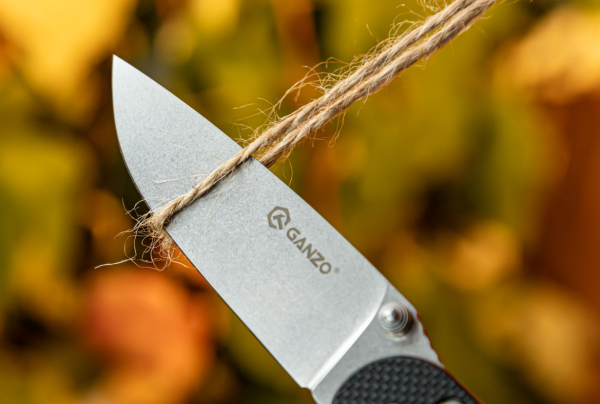 Нож складной GANZO, длина клинка 89 мм, сталь 440С, черный