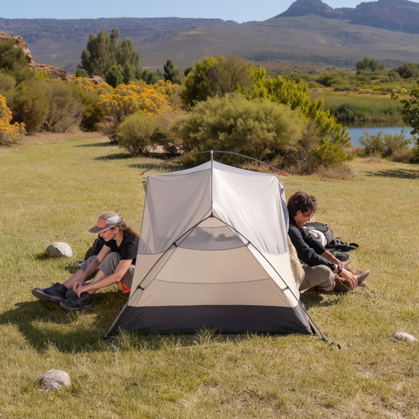 Палатка Naturehike Mongar PRO 2-местная, алюминиевый каркас, светло-серая