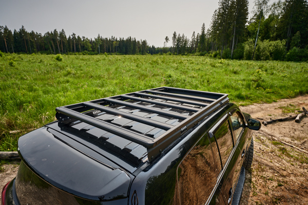 Багажник экспедиционный (платформа) алюминиевый РИФ 1200x2080 мм для Toyota Land Cruiser 200 (с крепежом)