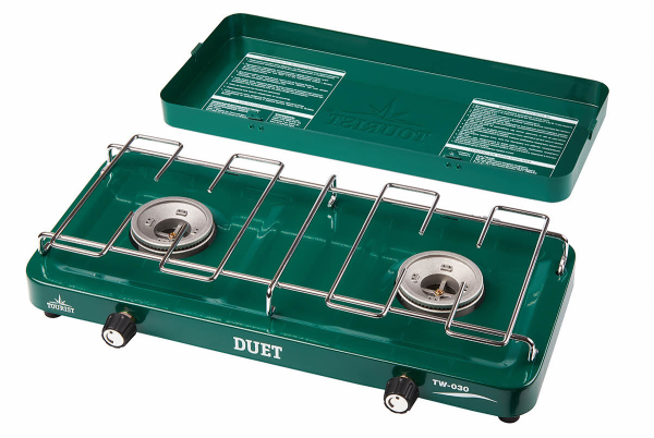 Плита газовая TOURIST DUET, портативная двухконфорочная, под бытовой газовый баллон