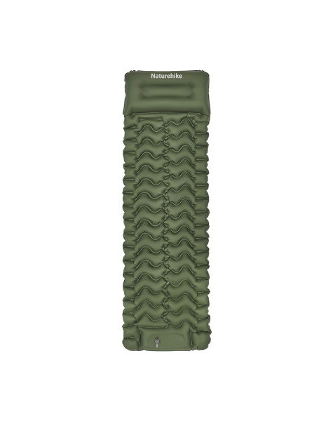 Коврик надувной Naturehike FC01 200х60х6,5 см, с подушкой, с насосом, зеленый