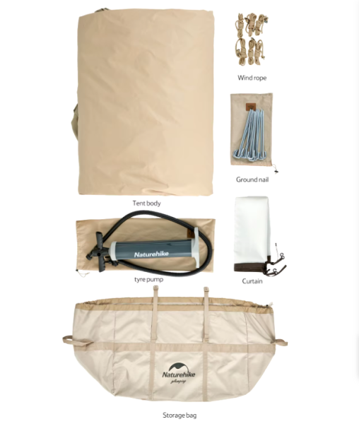 Палатка Naturehike надувная Extend Air 17.2 , цвет песочный