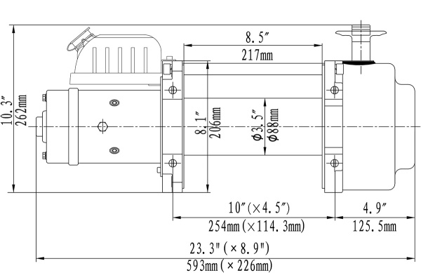 Лебёдка электрическая (индустр.) 24V Runva 15000 lbs 6800 кг