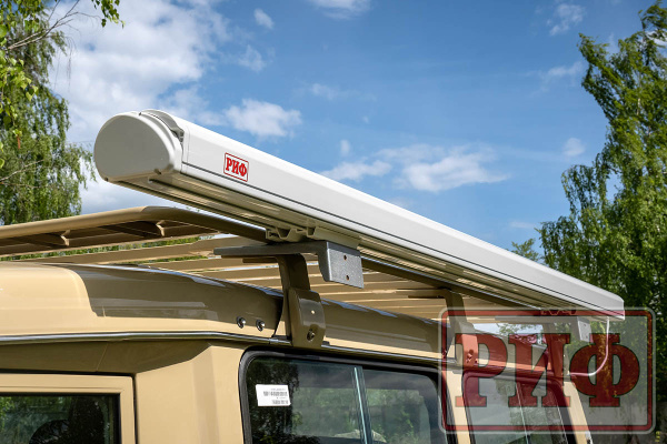 Маркиза автомобильная РИФ 2,5х2,0 м кассетная с электроприводом, корпус белый