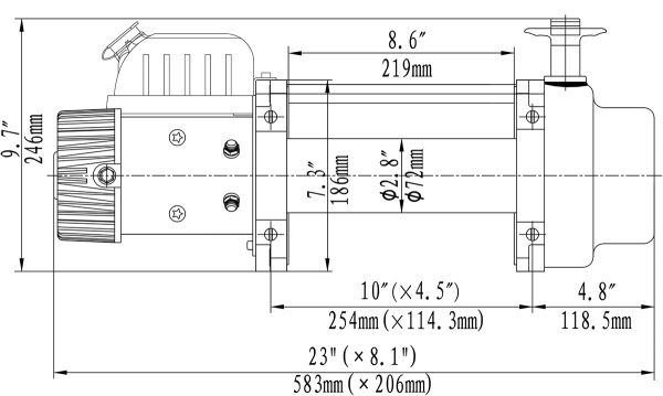 Лебёдка электрическая (индустр.) 24V Runva 12000 lbs 5443 кг