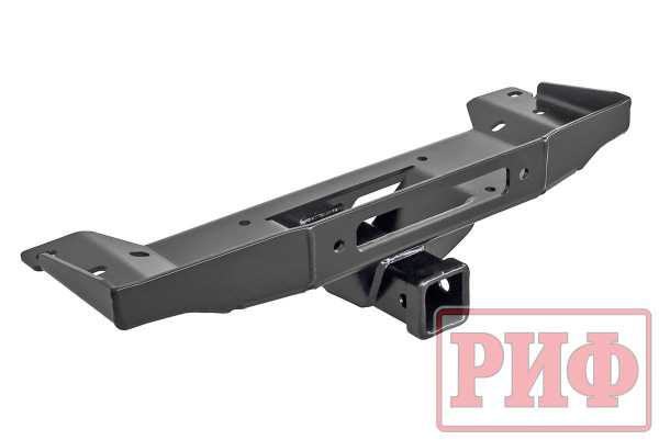Площадка РИФ под лебедку в штатный бампер УАЗ Патриот 2015+ с переходником под фаркоп