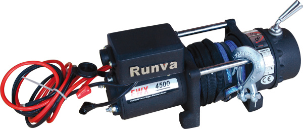 Лебёдка электрическая 12V Runva 4500 lbs 2040 кг (синтетический трос)