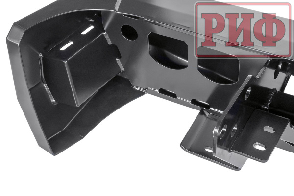 Бампер РИФ силовой задний Toyota Tundra 07-13 с квадратом под фаркоп, 2-мя калитками и фонарями