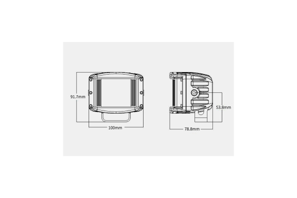 Светодиодные фары рабочего света AURORA 102x76 мм 40W (комплект 2 шт)