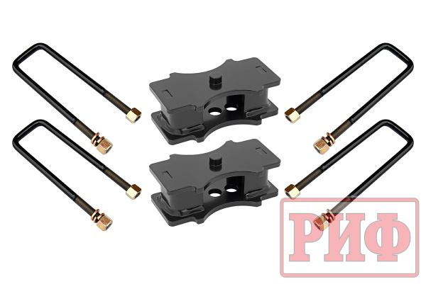 Комплект стремянок и проставок РИФ для лифта рессор на 60 мм Hilux 2004+, Navara D40, L200 2015-2023