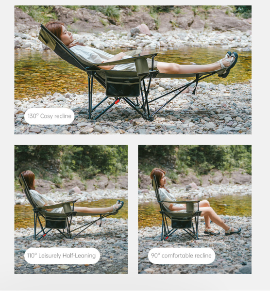 Кресло туристическое Naturehike Nightfall T05, 147х78,5х82 / 89 см, складное, до 150 кг. зеленое