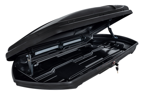 Бокс автомобильный на крышу Pentair COBRA 390L черный глянец, двусторонний