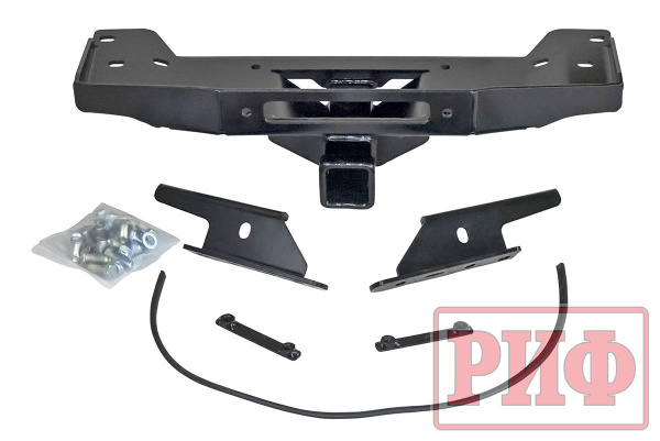 Площадка РИФ под лебедку в штатный бампер УАЗ Патриот 2015+ с переходником под фаркоп